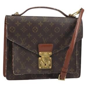 LOUIS VUITTON Monogram Monceau 28 Hand Bag M51185 LV Auth 157663